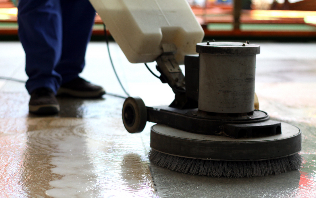 completing a professional carpet cleaning job in a commercial building located in Milton Keynes